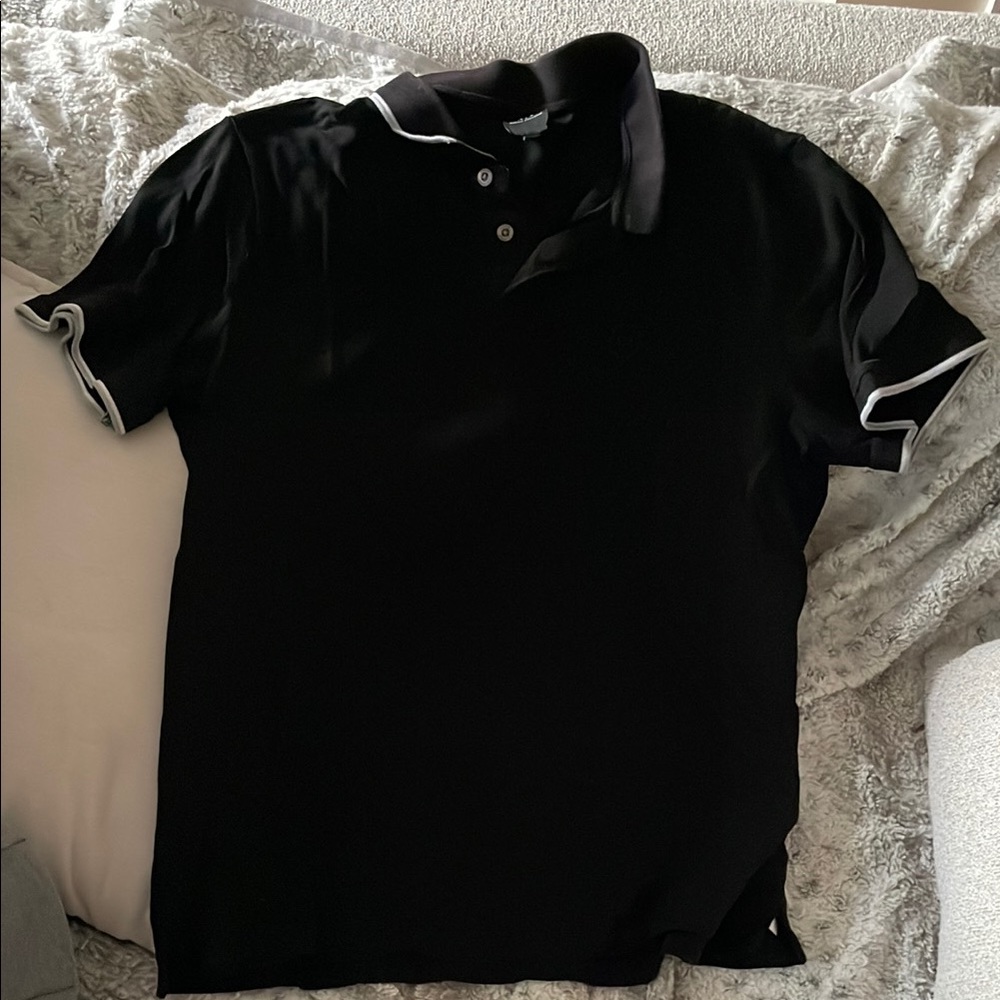 Armani Exchange Black and White Polo Shirt Classic Style